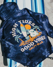 Load image into Gallery viewer, High Tides &amp; Good Vibes Tie-Dye Hoodie
